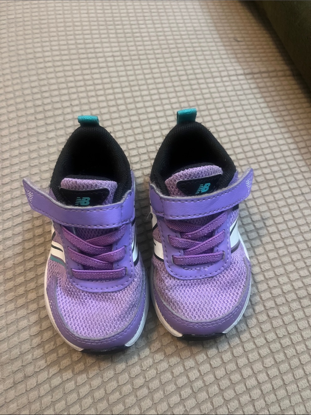 New Balance Kids' Purple and Teal Velcro Athletic Sneakers
